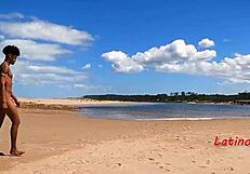 Straight guy on beach with guys