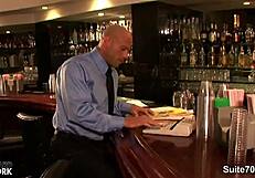 hottie long haired gay gives blowjob to a bald guy