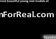 cute face busty brunette honey jerks off in teen hardcore scene