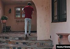 i watched this milf get cum on her big tits from a young dude. it was so hot seeing her moan.