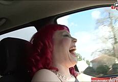 does this curvy redhead slut with fake tits and heart nipples enjoy the monster black cock?