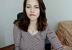 Russian Teen with Big Boobs Plays on Webcam