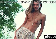 European Milf Kenya Poses Outdoor With Natural Body Exposed