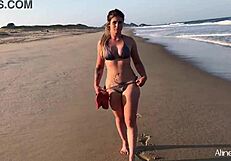 Blonde Girl Fucks Her Fan Hard on the Beach in Doggystyle