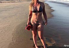 Blonde Girl Fucks Her Fan Hard on the Beach in Doggystyle