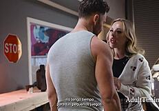 Blonde girlfriend cheats with mechanic in garage! Hardcore pickup fuck.