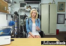 Petite blonde teen loves huge black cocks