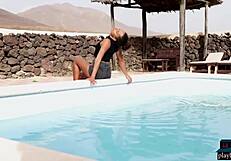 Ebony teen Agatha meets playboy and shows all.