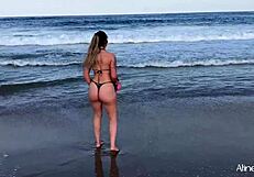 Blonde Girl Fucks Her Fan Hard on the Beach in Doggystyle