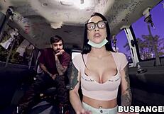 Tattooed Sabrina Valentine Bent Over for Big Cock in Public Car
