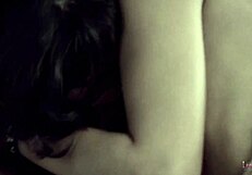 Artistic Lesbian Sex: Two Brunettes Licking and Fucking in Black and White