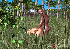 Hey man, watch this black guy bang a hot golfer outdoors!