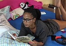 isabella's reading with visible panties and sexy ass, ignoring you