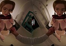 Tattooed redhead with big tits rides in cowgirl position