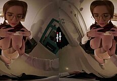 Tattooed redhead with big tits rides in cowgirl position