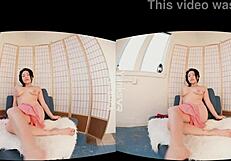 Hope Gold cumming hard with a dildo in virtual reality. Curious how it feels?