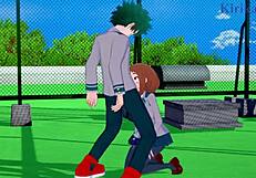 Ochako Uraraka and Izuku Midoriya have intense sex in My Hero Academia hentai