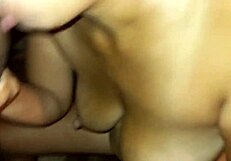 Amateur guy fucks buddy's wife with monster cock bareback