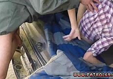 Tattooed Brunette Teen Flirts with Police Officer