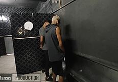 Bold Fucking in Sex Club Bathroom