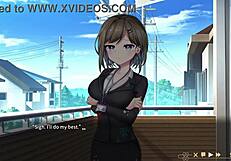 luna gives wet blowjob in ghost marriage hentai game