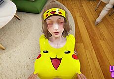 i caught pikachu with soft elastic tits