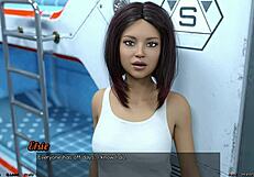 Stranded in space, planning a wild threesome with the bisexual girl next door!