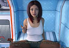 Stranded in space, planning a wild threesome with the bisexual girl next door!