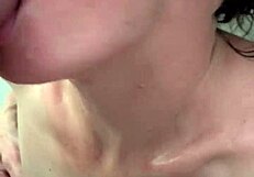 Underwater Dick Sucking Balls Deep Ass Licking Sperm Splattered Pee Facial with Whore Skinny Slut Small Tits