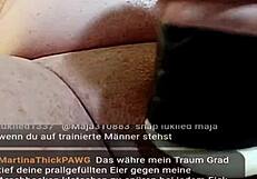 amateur guy shows off in live webcam with toy