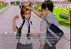 Exploring the academy in this anime game adventure.