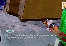 Exploring the academy in this anime game adventure.