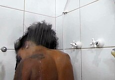 Ariella Ferraz turns up the heat with a seductive shower scene in the bathroom.