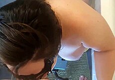 Busty Slut Wife Devours Thick Cock Deep In Bathroom