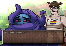 some hot underwear hornycraft cosplay with big tits and ass in usa parody 😏