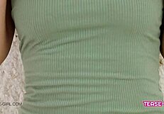 super cute teen reveals an amazing body on the sofa