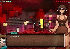 some hot underwear hornycraft cosplay with big tits and ass in usa parody 😏