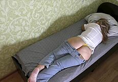 A mature lady enjoys homemade anal sex in her home.