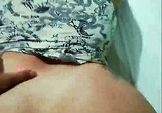 Latina friend bent over for cumshot