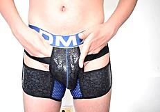 moaning gay guy in underwear takes big cock anal?