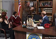 Redhead princess expertly sucks cock for cumshot