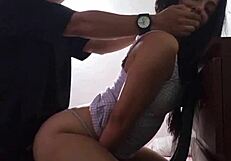 Latina babysitter bent over for doggystyle and missionary fucking