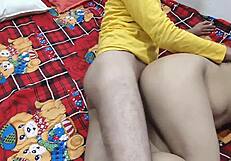 Fucking Indian girlfriend's pussy in threesome with big ass cowgirl