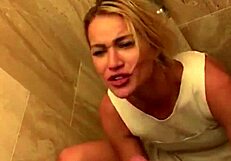 Nasty couple caught banging hard in public toilet, feeling so reckless and wild