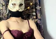 Asian Girl in Sexy Uniform Uses Vibrator on Pussy and Tits