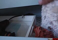 Blonde MILF Stepmom Catches Horny Stepson Masturbating