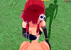 yoko littner in an intimate scene from tengen toppa gurren lagann, pov version available on fantasy sites.