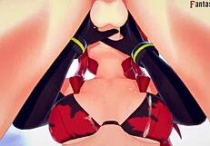 yoko littner in an intimate scene from tengen toppa gurren lagann, pov version available on fantasy sites.