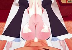 Rem from Re Zero fucking naked with big boobs maid ahegao face?