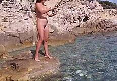 He Piss Into My Open Pussy N I Pee His Lure For Better Bite Nudism Adventure On Wild Beach